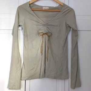 Pretty Sage Green Rebecca Beeson LS Top from Anthropologie, Size M